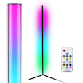 Miniatyrbillede 1 af 2: LED Gulvlampe Hjørnelampe RGB Farveskift Sort