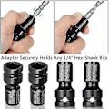 Miniatyrbild 5 av 5: 4 st Impact Adapter 1/2 Drive till 1/4 Hex Socket Adapter Snabbkoppling Chuck Konverterare för Ratsch