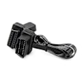 Miniatyrbillede 5 af 5: OBDII Forlængerkabel Dobbelt Y Adapter OBD OBD2 16 Pin Han til Hun Stik Flad + Tynd til [DB] Sort