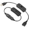 Miniatyrbillede 3 af 5: 2 stk USB Switch Kabel (0,3 m), USB Tænd/Sluk Switch, USB Kabel med Switch, USB Forlænger