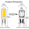 Pikkukuva 4 / 5: 5 kpl 2W G9 kapselikanta COB LED-lamppu 220V 200 lumenia 10W-20W halogeenilampun vastaava riippuvalaisimeen pöytävalaisimeen seinävalaisimeen lämmin valkoinen valo 3000K