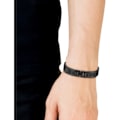 Miniatyrbillede 2 af 4: Collection Link armbånd i rustfrit stål med lille reliefmønster - Fås til Unisex Sort