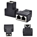 Miniatyrbillede 4 af 5: 1 til 2 LAN Ethernet Netværkskabel RJ45 Splitter Stik Adapter -