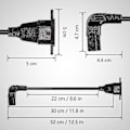 Miniatyrbillede 2 af 5: Panelmonteret C14 til 90 Graders C13 PDU Strømforlængerkabel, IEC 320 C14 Han til Øvre Hjørne C13 Hun 3-polet Strømkabel til Skærme, Computere osv.