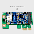 Pikkukuva 4 / 5: PCIe-Mini PCIe -sovitinkortti, Tehokas, Kevyt Ja Kannettava Mini PCIe - USB3.0 -sovitin Autolle