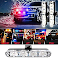 Miniatyrbilde 4 av 5: 16 LED Rød og Blå Bil Strobelys 12V Varsellys Blinklys + Fjernkontroll