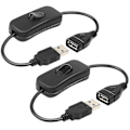 Miniatyrbillede 1 af 5: 2 stk USB Switch Kabel (0,3 m), USB Tænd/Sluk Switch, USB Kabel med Switch, USB Forlænger