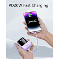 Miniatyrbilde 5 av 5: 2024 50000mAh Mini Powerbank 66W Super Rask Lading Ekstern Batterilader For Iphone Samsung Huawei PD 20W Rask Lading Powerbank20000mahsvart