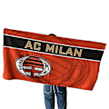 Miniatyrbillede 1 af 5: 75*140cm Stor Badehåndklæde Fodbold AC Milan Print Rektangulært Badehåndklæde Strand Stor Håndklæde