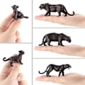 Miniatyrbillede 5 af 5: 5 stk. Sorte Panther Plysdyr Figur Model Skovdyr Figurer Legetøj Leopard Vildt Liv Simulation Dyremodeller