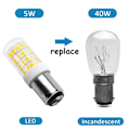 Miniatyrbilde 3 av 5: 5W LED Symaskin Pære B15d 220-240V Kald Hvit 2 stk