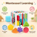 Miniatyrbilde 2 av 5: Montessori-leker for 1-åringer - 6-delt formsorteringsaktivitetskube