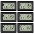 Miniatyrbillede 1 af 4: Digitalt termometer hygrometer mini digitalt termometer hygrometer og fugtmåler sort (6 pakke - firkant)