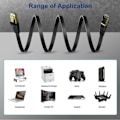 Miniatyrbillede 5 af 5: Cat 8 Fladt Ethernet Kabel 10m Internet LAN Kabel med Kabelclips 40gbps 2000mhz Højhastigheds Netværks Patch Cord SSTP Ethernet Kabel