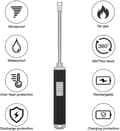 Ronxs Lighter, Opgraderet Lyslighter, Campinglighter, Grilllighter, USB Lighter, Plasma Arc Med LED Batteriindikator, Sikkerhedslås