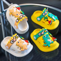 Miniatyrbilde 2 av 3: Trendy søte tegneserie dinosaur clogs for gutter, pustende lette sklisikre clogs for innendørs utendørs strand Blue 160 (Inner length about 15.5cm)