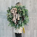 Miniatyrbillede 4 af 5: Julekrans med julefyrrekogle fyrrenåle glædelig jul guirlander dekorationer ornamenter jul nytår 2022 Navidad