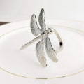 Miniatyrbillede 1 af 3: 24 stk. Dragonfly Servietringe, Zink Legering Serviet Spænde Sølv Serviet Ring Til Hotel Bryllup Ferie