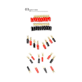 Miniatyrbillede 2 af 5: 3 Par Kabelsko Blænde Adaptere Kobber Forgyldt 0 Gauge Spade Terminal Crimp Crimp Barrier Spades Fo