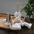 Miniatyrbilde 4 av 5: 4 stk 1-4 Nummerformer, DIY Silikonform, 3D Håndlagde Lysestakeformer, Gipsform, Lys