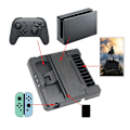 Miniatyrbillede 2 af 5: Opladningsdockningsstation til Switch-håndtag, opladningsbase, diskopbevaring, beslag