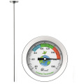 Miniatyrbillede 1 af 4: Komposttermometer - Rustfrit stål skive termometer til hjem og have kompost - 54mm dia C og F skive, 500mm temperatursonde Cisea kompost