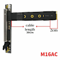 Pikkukuva 4 / 5: Nvme-Pcie X16 -sovitin kaapeli M.2 -mkey 16x laajennusadapterikaapeli M2-liitäntä ulkoinen grafiikka