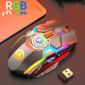 Miniatyrbilde 1 av 4: Datamaskinmus, A5 Ergonomisk Trådløs RGB Bakgrunnsbelyst Spillmus for PC Bærbar PC - Svart