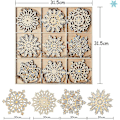 Miniatyrbilde 2 av 4: Julepynt i tre med snøflak (a, Style + B, Style) 36 stykker Bd