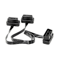 Pikkukuva 1 / 5: OBDII Jatkojohto Kaksois Y-sovitin OBD OBD2 16-nastainen Uros-Naarasliitin Litteä + Ohut [DB] Musta