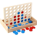 Miniatyrbillede 2 af 5: Klassisk Connect 4 Spil, 4 Connect Online Træ Match 4 Brikker I Række, Voksen Børn Strategispil, Rejse Brætspil Familiegave