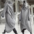 Miniatyrbillede 2 af 5: Unisex Langærmet Hættetrøje Nazgul Lang Jakke Lynlås Lukning Fleeceforet Lang Hættetrøje 2XL