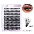 Miniatyrbild 1 av 2: Individuella falska ögonfransar - Set Natural Volume Lashes - 40p Svart