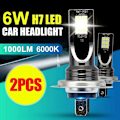 Miniatyrbillede 5 af 5: 2 stk H7 LED Forlygte Omdannelse 6w 1000lm 6000k Fejlfri Canbus Pære