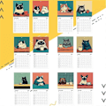 Miniatyrbillede 2 af 4: 2025 Katte Chillende med Kaffe 12 Måneders Væghængt Kaffe Kat Kalender Gave til Katte Elskere