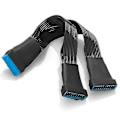 Pikkukuva 3 / 5: 2024 2 kpl Emolevä USB 3.0 19-nastainen liitin 1-2 Extension Splitter -kaapeli - 12 cm sisäinen jatko