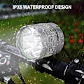 Pikkukuva 3 / 5: Pyöränvalo, 6000 lumenin 5 LED -pyöränvalo, vedenpitävä maastopyörän etuvalo ladattavalla akulla, 3 tilaa [DB]