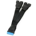 Pikkukuva 2 / 5: 2024 2 kpl Emolevä USB 3.0 19-nastainen liitin 1-2 Extension Splitter -kaapeli - 12 cm sisäinen jatko
