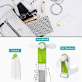 Pikkukuva 5 / 5: Käsikäyttöinen Mini-tuuletin Kannettava Taittuva Taskutuuli USB-Latautuva Pöytätuuletin Pieni Matkustustuuletin Kotiin, Matkalle, Leirintäalueelle, 2 Nopeutta (vihreä)