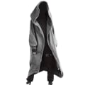 Miniatyrbillede 1 af 5: Unisex Langærmet Hættetrøje Nazgul Lang Jakke Lynlås Lukning Fleeceforet Lang Hættetrøje 2XL