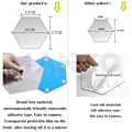 Miniatyrbillede 2 af 4: Fong 12 Pak Acrylic Hexagon Plasterspejl Vægstickers Hjemmedekoration Til Stue Soveværelse Over Sofa Tv Blå