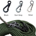 Miniatyrbillede 2 af 8: 10 Stk/parti Mini Karabinhage Nøglering Camping Gadgets EDC Survival Silver one size