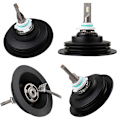 Miniatyrbilde 4 av 5: 2X Soft Gummi Støvdeksel For Bil Auto Hovedlykt Universal LED Black 2Pcs