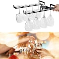 Miniatyrbilde 1 av 5: 30cm Stemware Vinglassstativ Veggmonterbar Smijern Svart 40*20*20