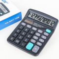 Miniatyrbillede 1 af 5: 12 cifre elektronisk lommeregner Solar lommeregner Dual Power Des Black One Size