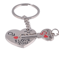 Miniatyrbillede 2 af 5: 2 stk Fashion Love Heart Nøglering Nøglering Par Romantic Keycha Sliver 1Pair