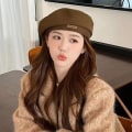 Miniatyrbilde 3 av 8: Bomull Dame Berets Vinterluer Høst Vinter Street Åttekantet Beige onesize