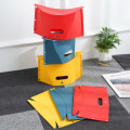 Miniatyrbillede 8 af 8: Plastic Bærbar Foldestol Udendørs Stole Bærbar Taburet Fo Yellow one size