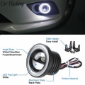 Miniatyrbillede 4 af 5: 2,5'' 15W Bil Hvid COB LED Projektor Angel Eyes Blue Ring DRL Blue 1Pcs