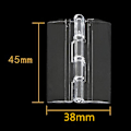 Miniatyrbillede 1 af 5: 10 STK Holdbare klare akryl foldehængsler gennemsigtig plexigla Transparent 45*38mm